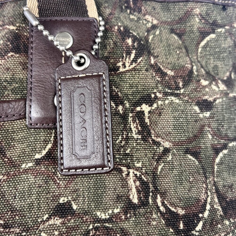 Coach 2013 Heritage Web Canvas & Leather Camo X-L F70583 Travel & Toiletry Tote - Picture 6 of 16